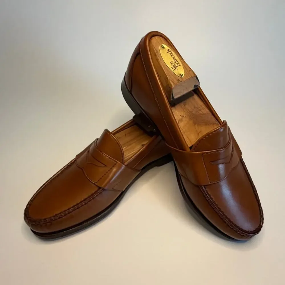 NIB Rancourt x Allen Edmonds Cameron Penny Loafer Brown Made in Maine 6.5 Wide E